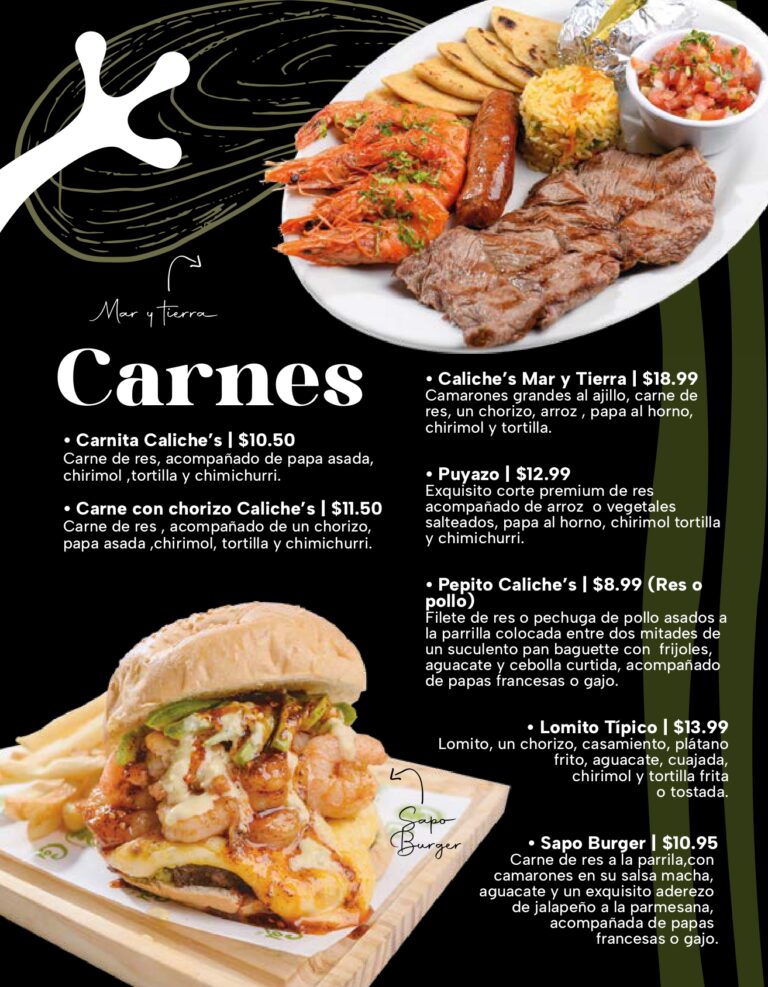 Food Menu 1 - Caliches Restaurante